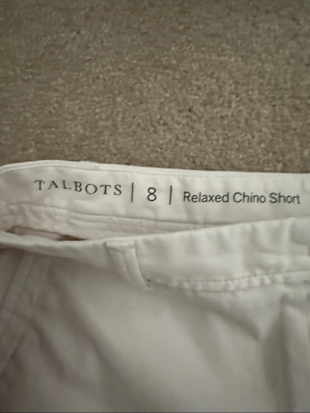 Talbots White Relaxed Chino Bermuda Shorts